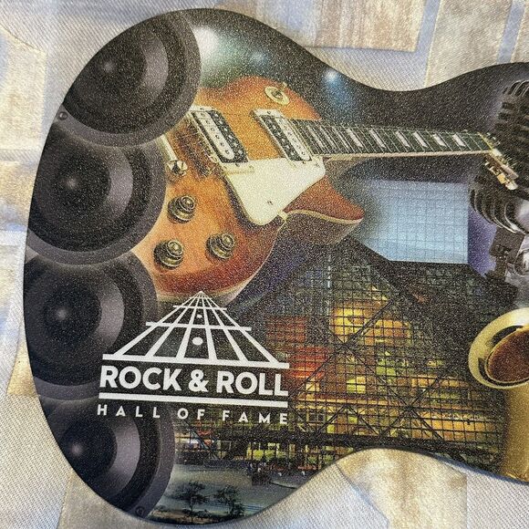 Rock & Roll Hall Of Fame Guitar Shaped Mouse Pad Music Collector Computer Acces. - Picture 3 of 9